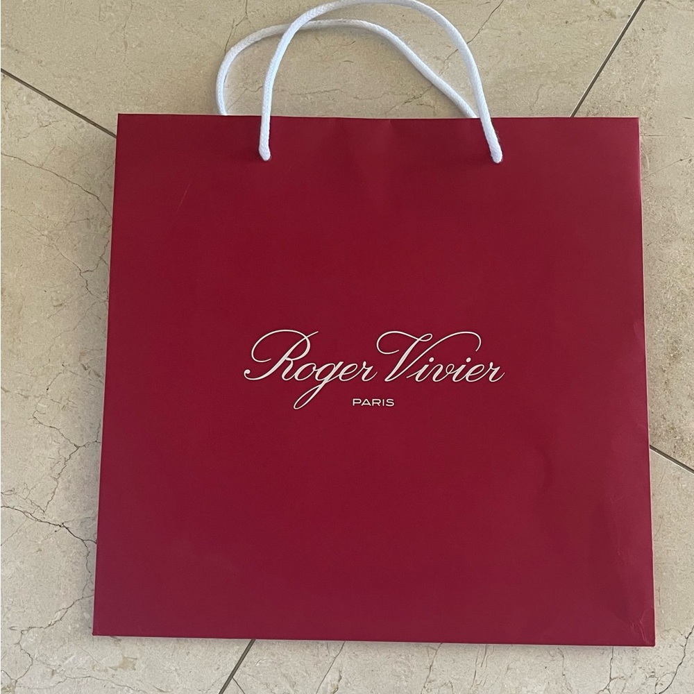 Roger Vivier 14x14” red gift bag In perfect condition